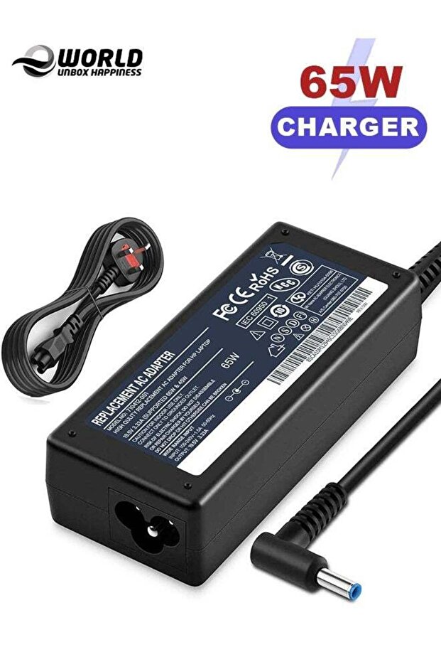 65W AC Replacement Charger for HP Laptops (19.5V 3.33A) - Compatible with Pavilion, EliteBook