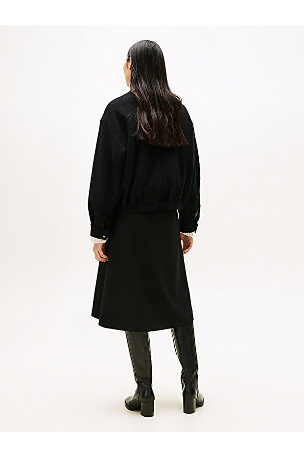 Textured Wool Blend Bomber Jacket - 6