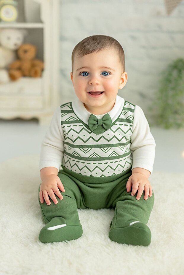 Baby Boy Romper Cotton Long Sleeve Transitional 0-9Months