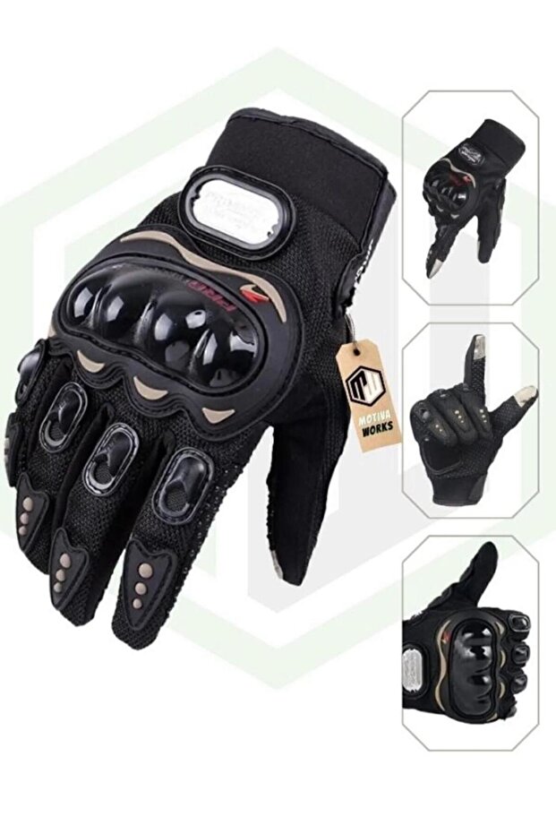 Motorcycle Blue 3 Seasons Protected Anti-Slip Elastic Fabric Cycling Motor Gloves