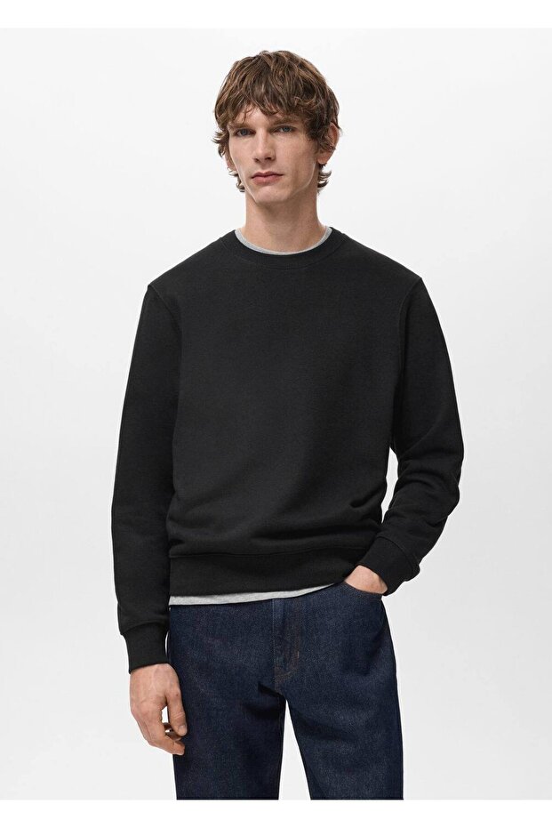 Regular kesim pamuklu sweatshirt - 1