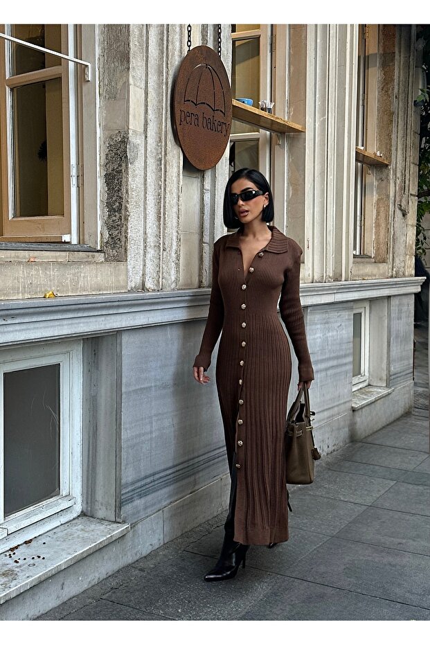 Uzun Triko Elbise - 4