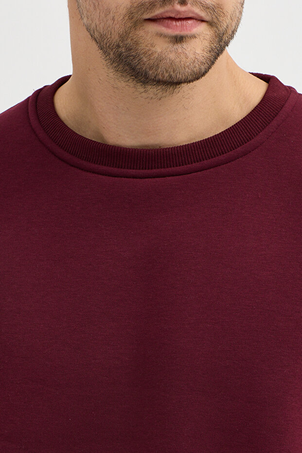 Crew Neck Oversize Ribbed Basic Men's Sweatshirt - 7