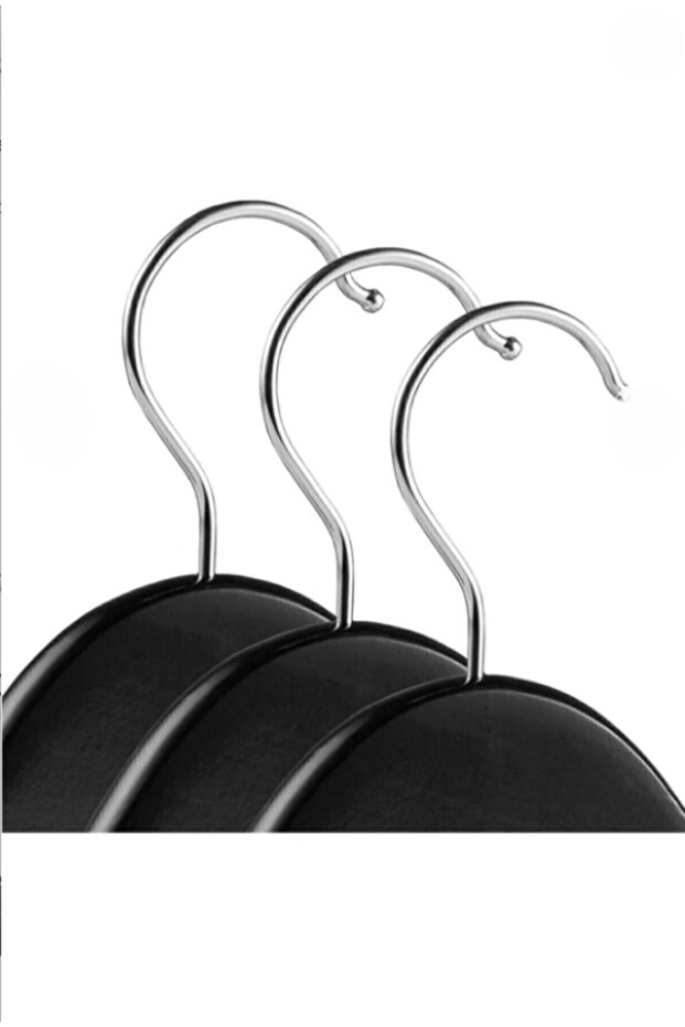 24 Pieces Clothes Hangers Wooden Look Hangers Plastic a Quality Black