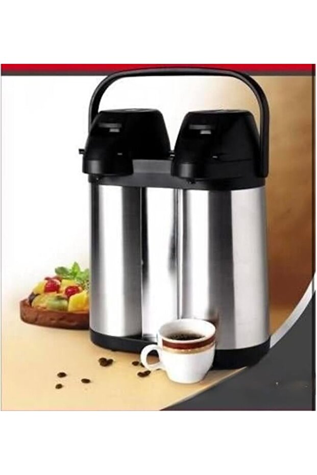 1240XL İkili Çelik Termos Çiftli 1.9 + 1.9 Lt Çay Su Termosu - 2