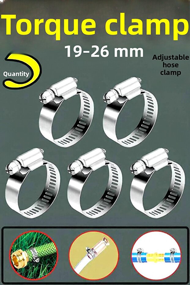 Torque Adjustable Clamp 19-26 / 5 Pieces / Diameter: 19-26 mm