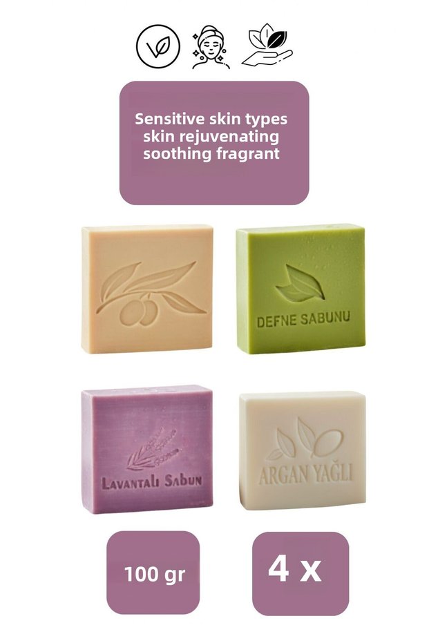4-Piece Soap Set for Sensitive Skin Types