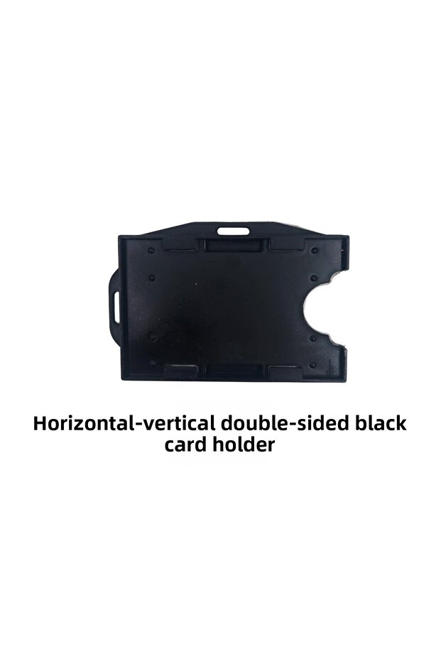 واقي بطاقات أسود أفقي عمودي مزدوج الجوانب - 1