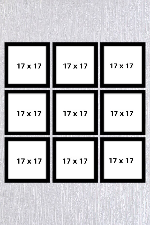 إطار مكون من تسعة قطع مقاس 17×17 (بدون ملصق) - Bos1027 - إطار مربع - زاوية الذكريات - إطار متعدد