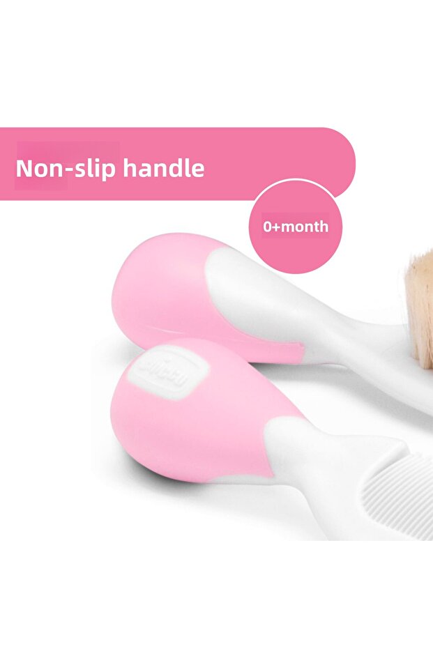 طقم فرشاة ومشط وردي - 3