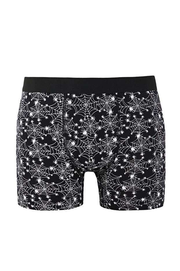 Siyah Desenli Pamuklu Likralı 3'lü Boxer TMNAW26BX00000 - 6