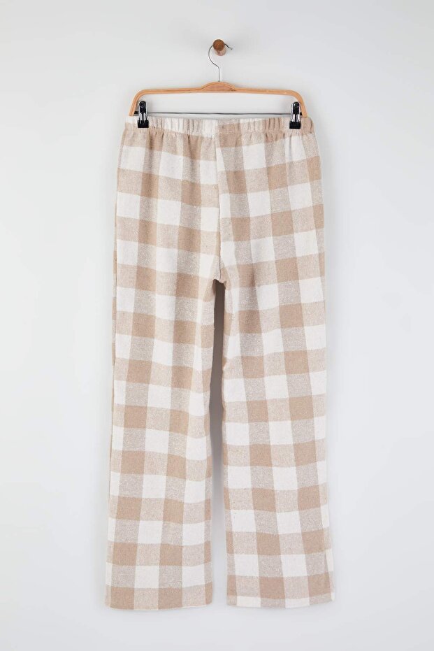 Kahverengi-Çok Renkli 2'li Pamuklu Ekoseli Flanel Dokuma Pijama Altı THMAW26PJ00007 - 11
