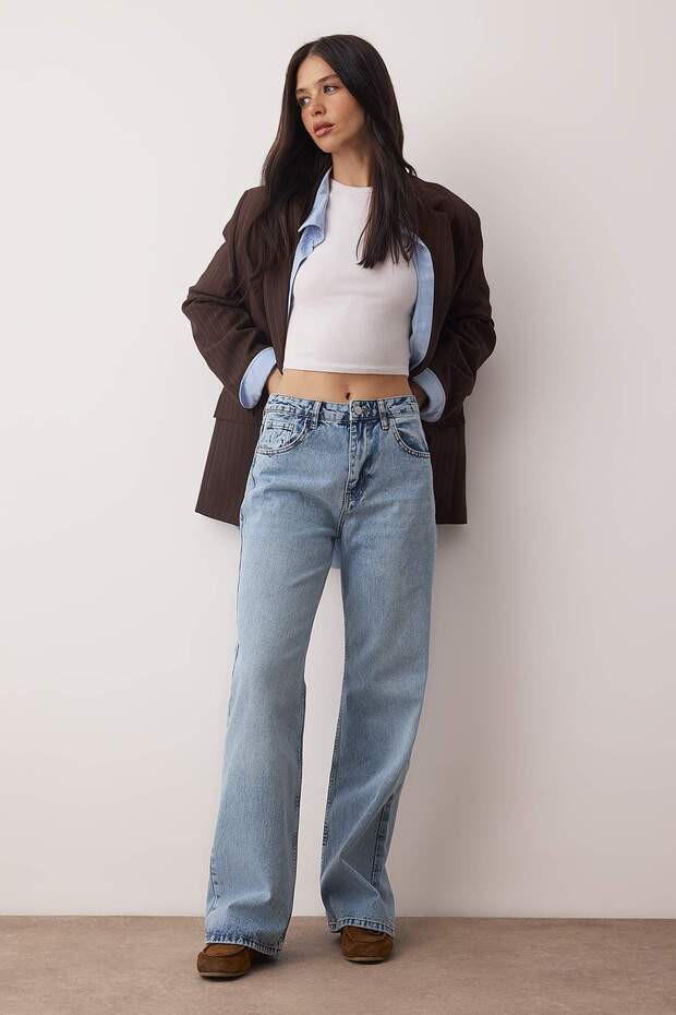 Mavi Yüksek Bel Wide Leg Palazzo Jeans TWOAW26JE00269 - 1