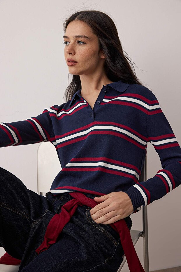 Wardrobe Essentials Lacivert Premium İplik Triko Kazak | TWOAW26KZ00142 - 1
