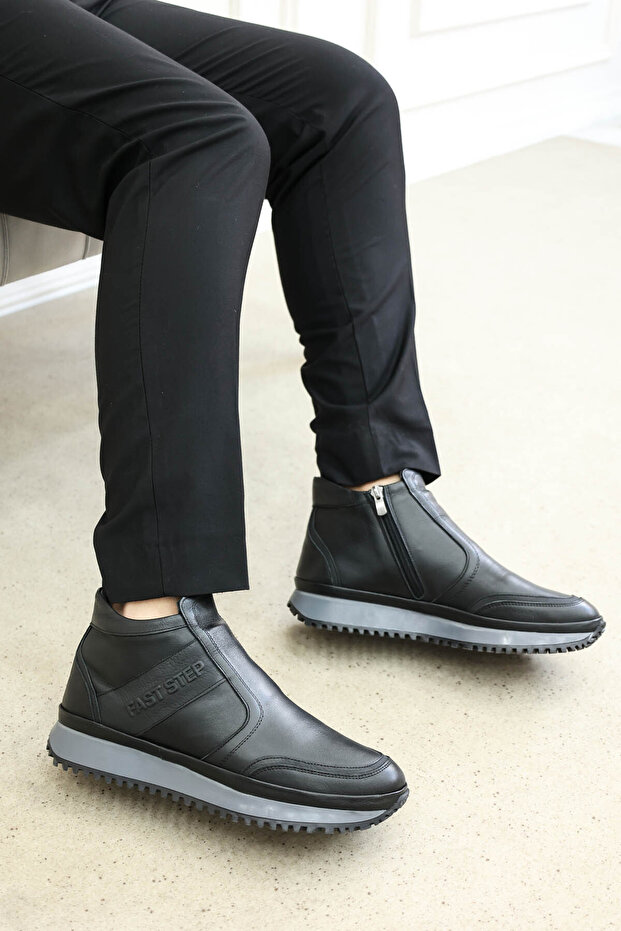 Genuine Leather and Fur Men's Sports Boots 722Kma241