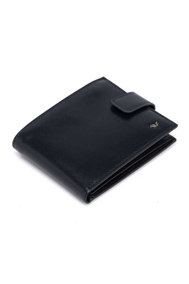 Navy Blue Genuine Leather Men's Wallet - S1Ce00001567-H86