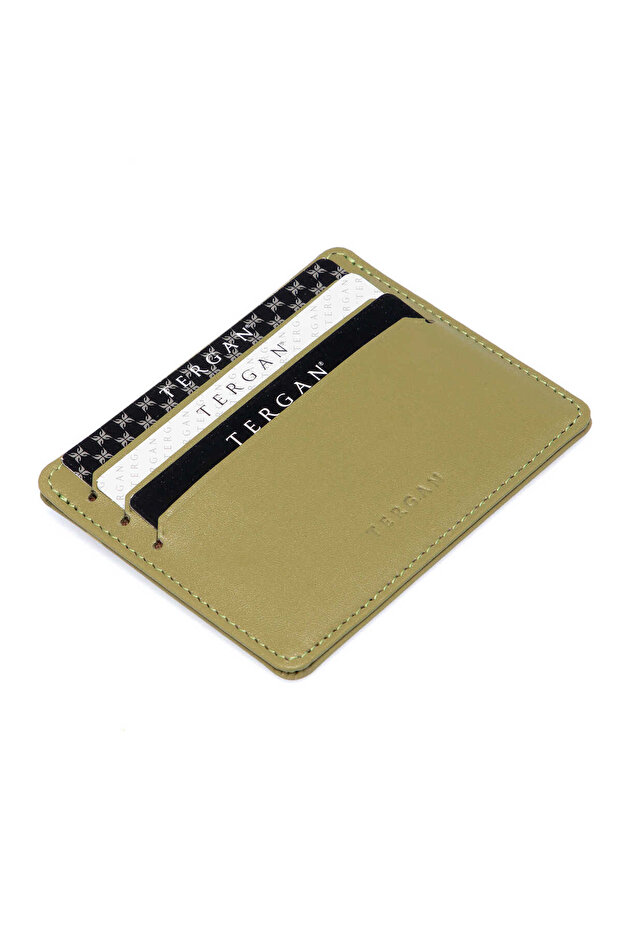 Green Genuine Leather Unisex Credit Card Holder - S1Kk00001050-J2G