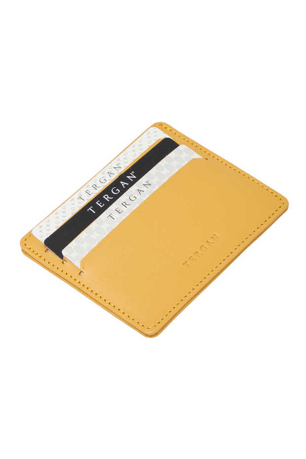 Yellow Genuine Leather Unisex Credit Card Holder - S1Kk00001050-H5G
