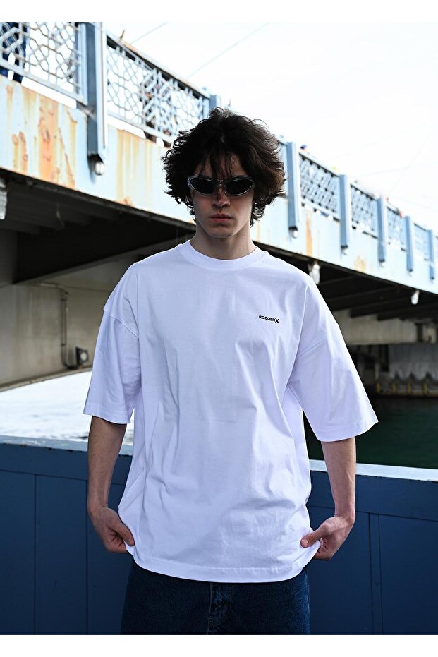 R-5775 Rocqerx Baskılı Düz Basıc Tişört - 3