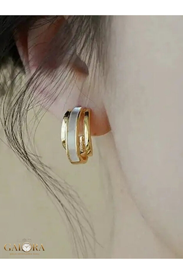 Tokyo Chic C-Form Küpe – Modern Minimal Lüks - 2