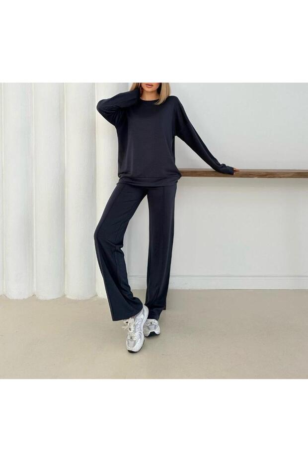 Modal Fabric Trousers and Sweatshirt Set