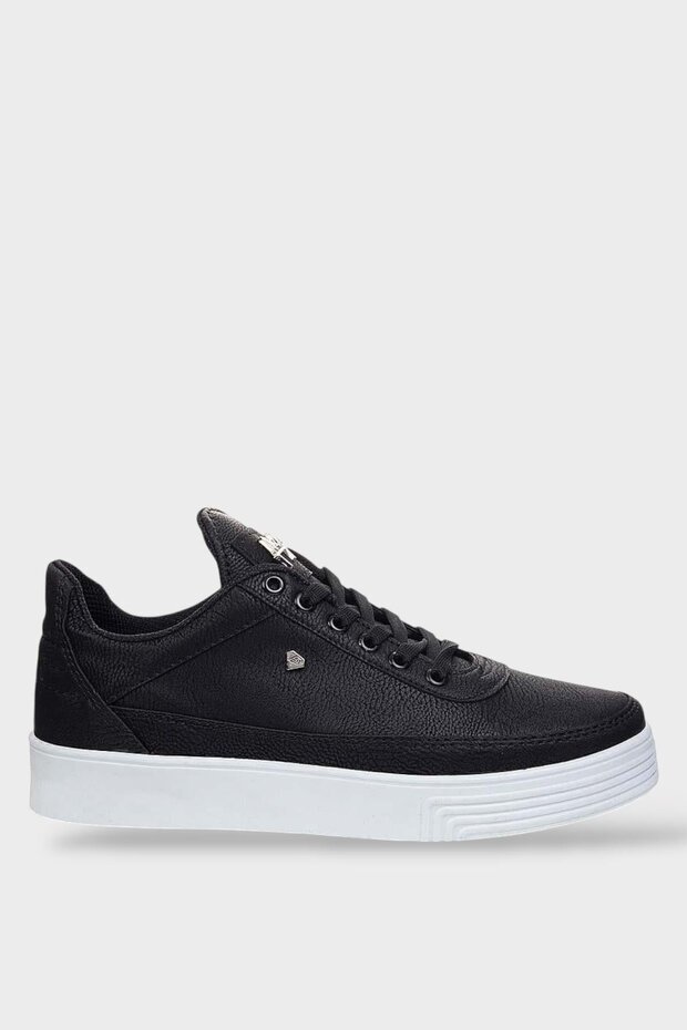 Men's Daily Soft Inner Lined Stylish Sneaker Sports Shoes BLACK - WHITE