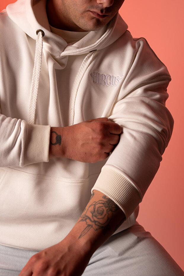 Premium Oversize Basic Beyaz Sweatshirt - 2