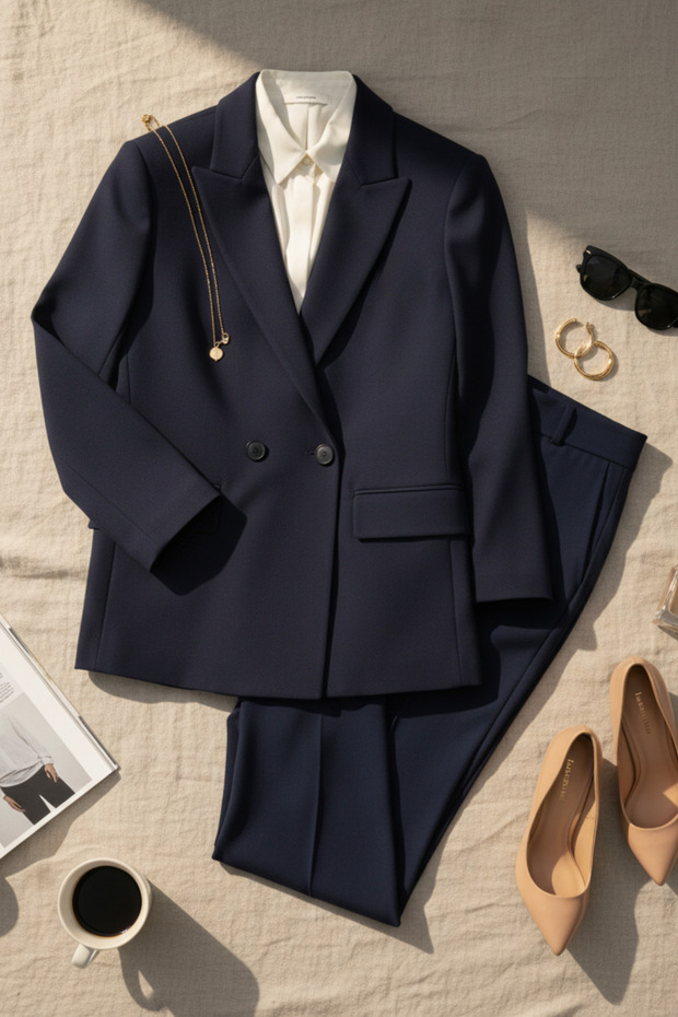 Çift Düğmeli Blazer Ceket | Plus Size - 4