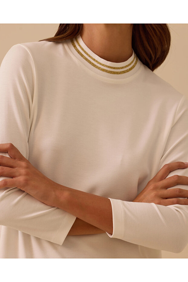 Şerit Detaylı Basic Tunik - 5