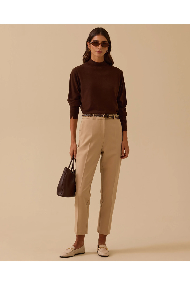 Yarım Balıkçı Yaka Basic Triko Bluz - 3