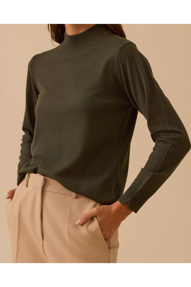 Yarım Balıkçı Yaka Basic Triko Bluz - 4