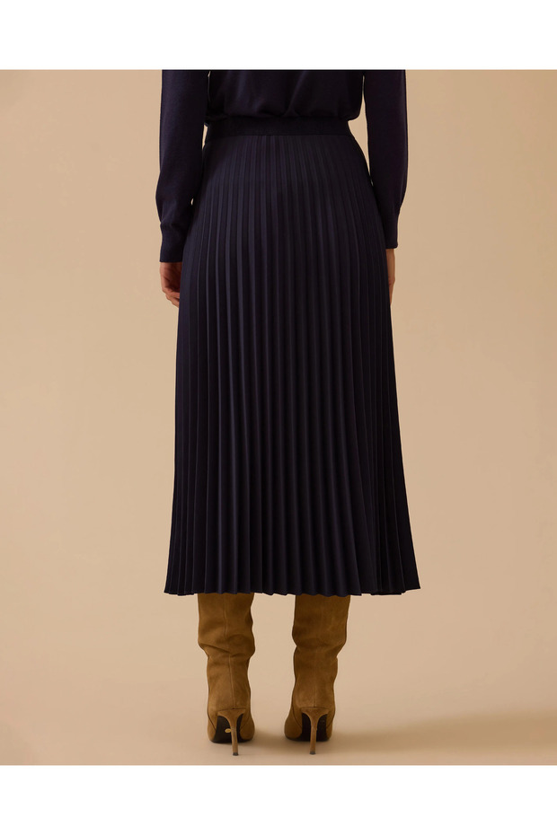 Esnek Bel Pliseli Basic Etek - 2