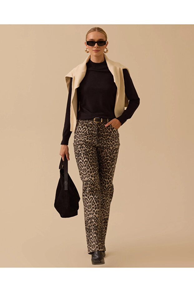 Yarım Balıkçı Yaka Basic Triko Bluz - 1