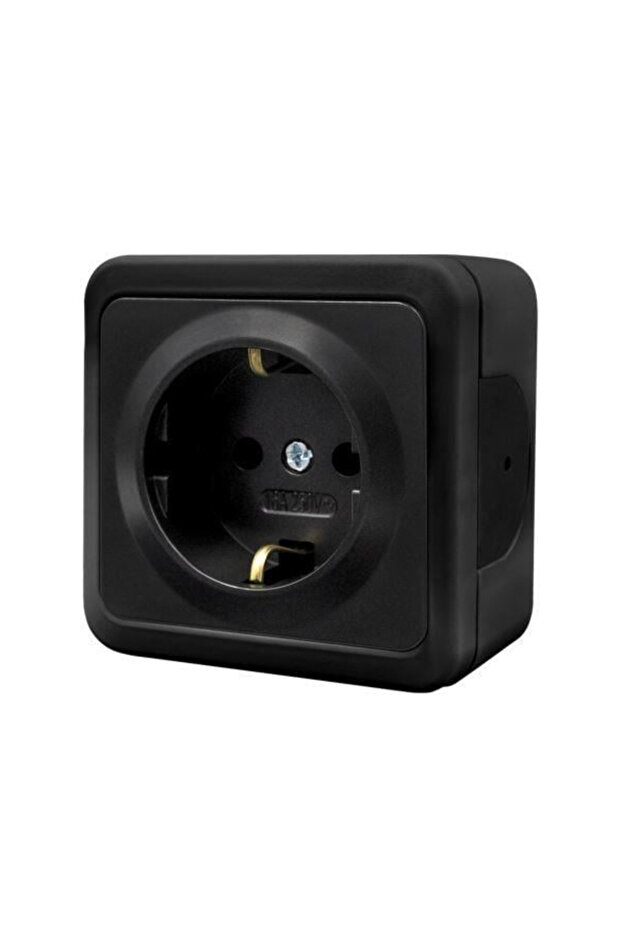 Multima Siyah Topraklı Priz Sıva üstü - 1