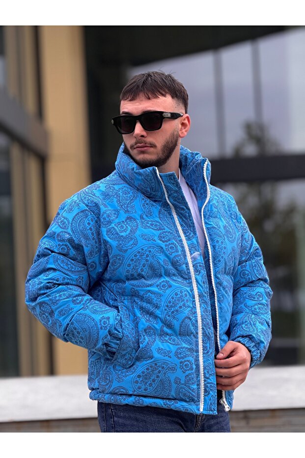 Men's Patterned Inflatable Coat - 2