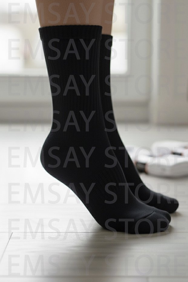 Quality Long-Lasting 3 Pairs of Plain Natural Tennis/College Socks