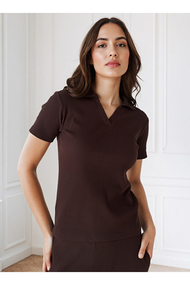 Ribbed Johnny Collar Tee - 1