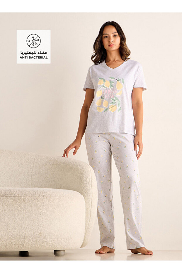 Lemon Print Pyjama Set - 1