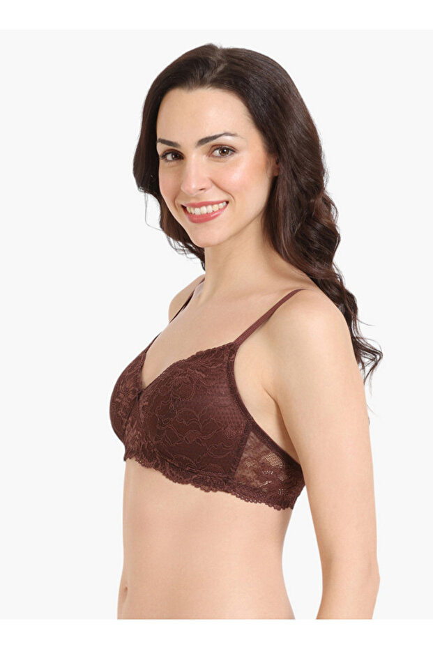 Zivame Lace Detail Demi Bra with Hook and Eye Closure - 3