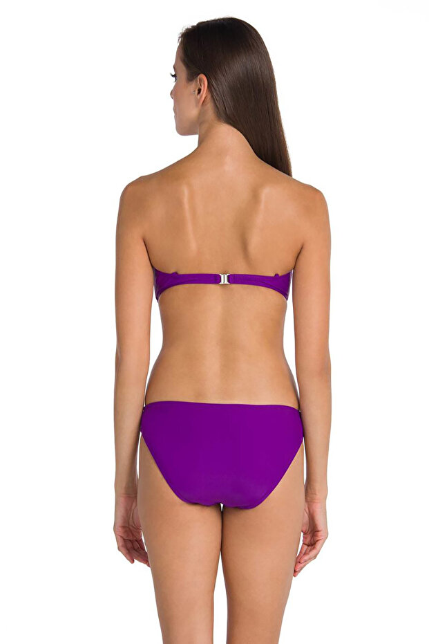 Mor Bağcıklı Tek Bikini Alt - 2