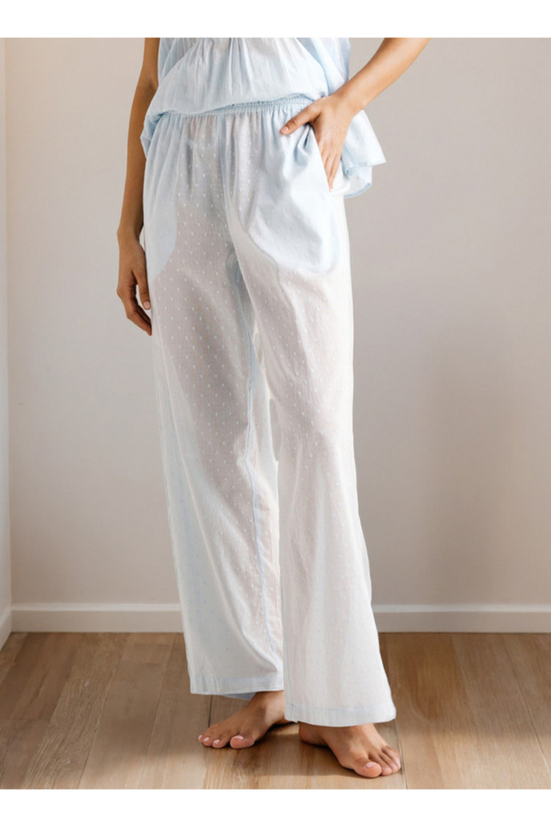 طقم بيجاما بطبعة نقاط سويسرية - 4