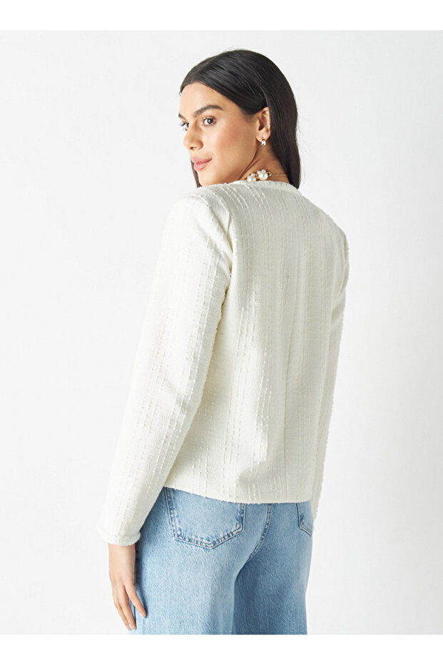 Textured Open Front Jacket - 3