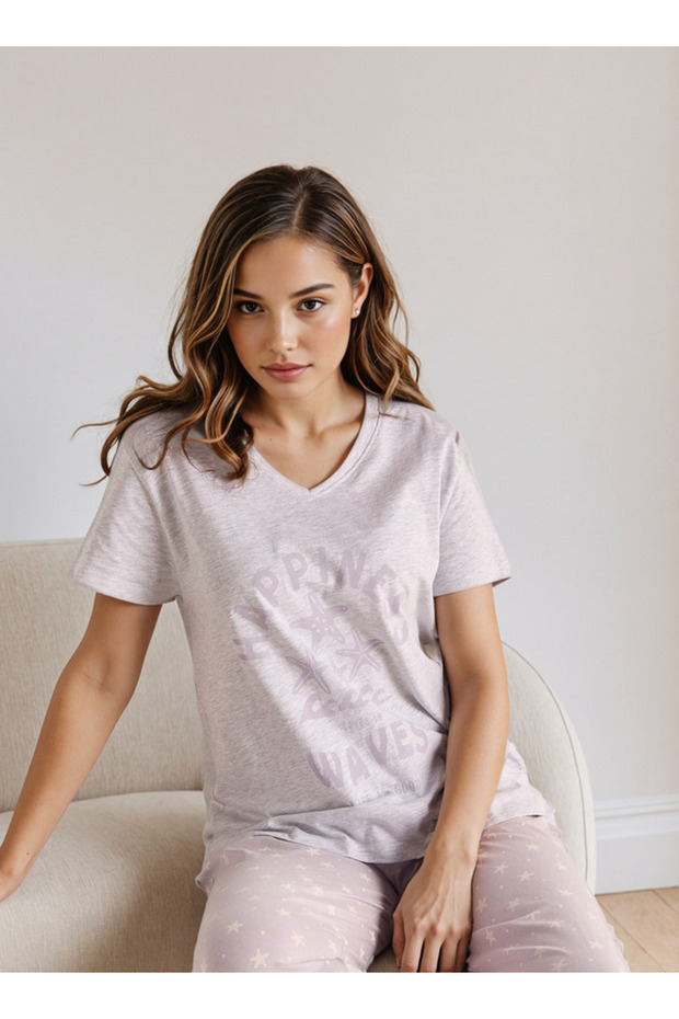 طقم بيجامة مطبوع - 2