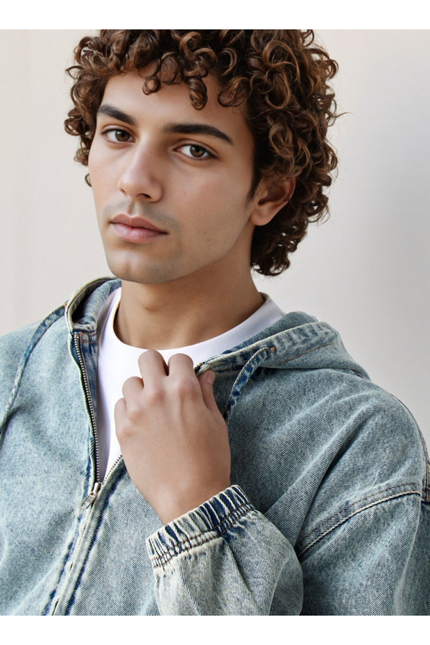 هودي جينز بسحاب أمامي - 4