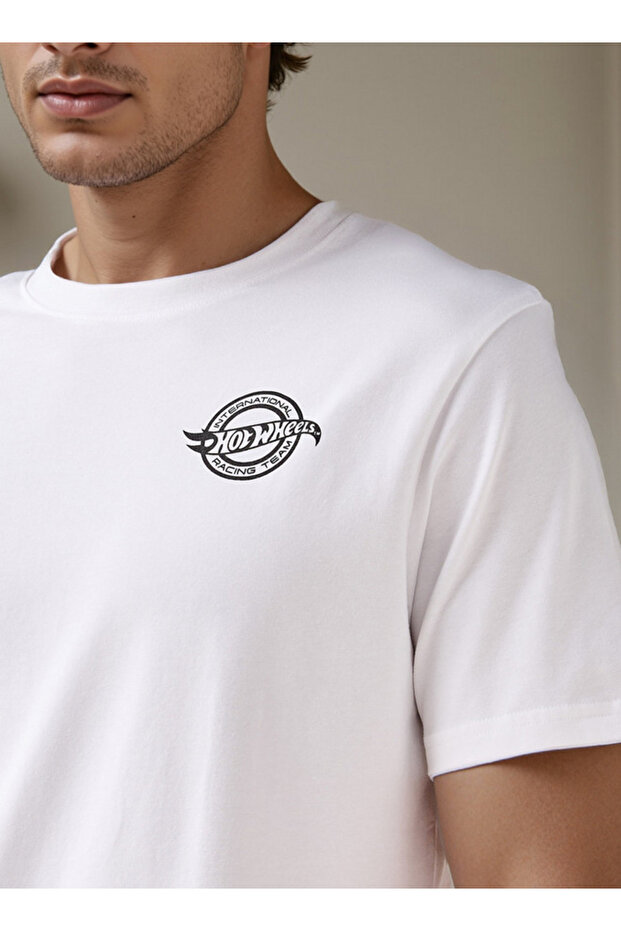 Hot Wheels Print Round Neck T-shirt - 4