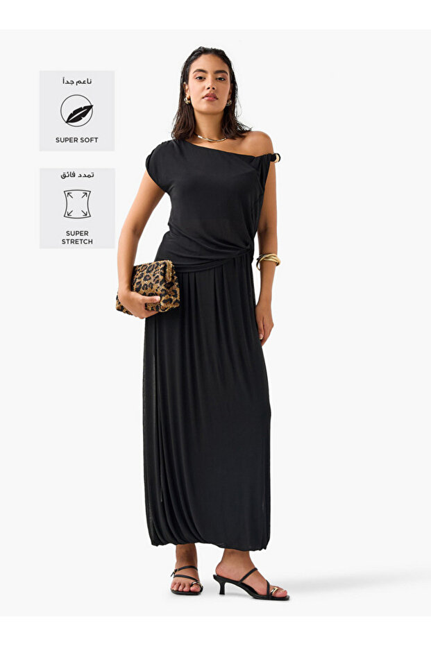 بلوزة مكشكشة بكتف واحد - 2