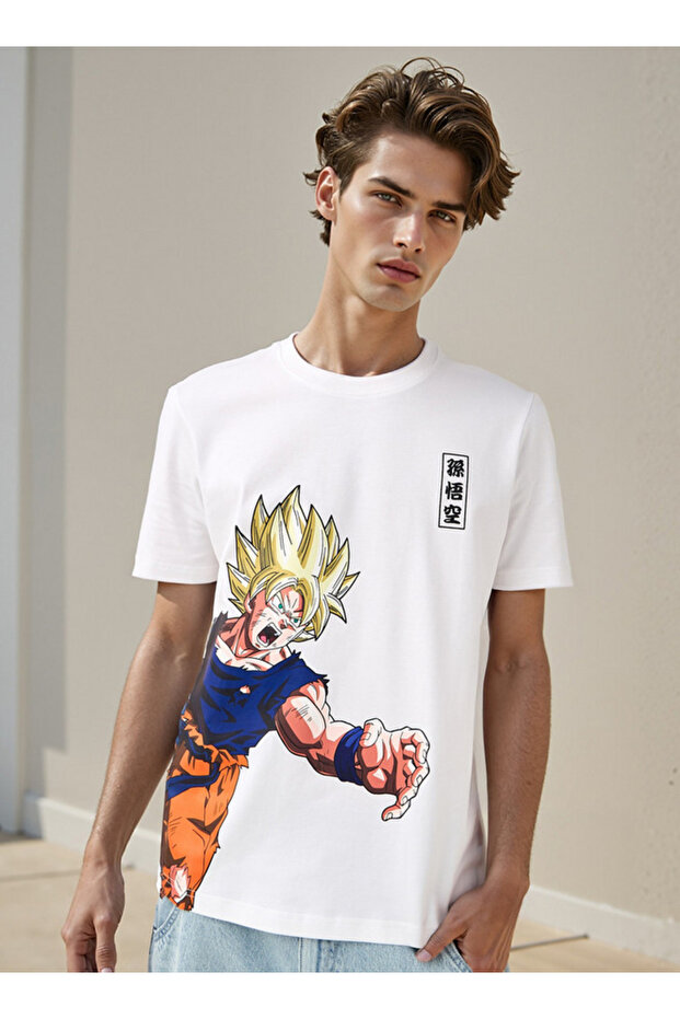Dragon Ball Z Print Crew Neck T-shirt