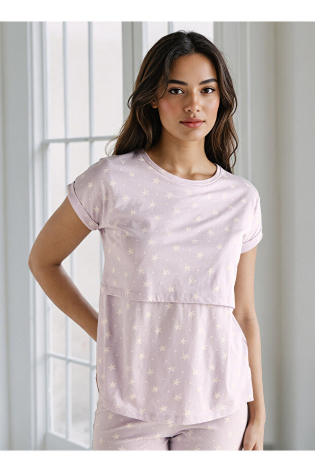 Printed Maternity Pyjama Set - 2