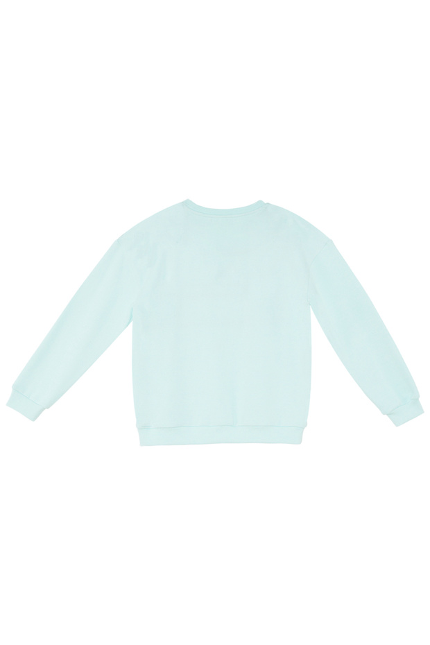 Çiçekler Kız Çocuk Mint Sweatshirt - 4