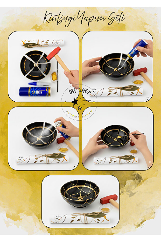 Kintsugi Yapım Seti | Narçiçeği Tabak - 4